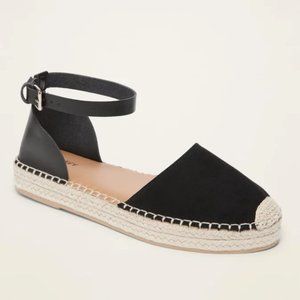 Old Navy Black Espadrilles Ankle Strap Sandal 7
